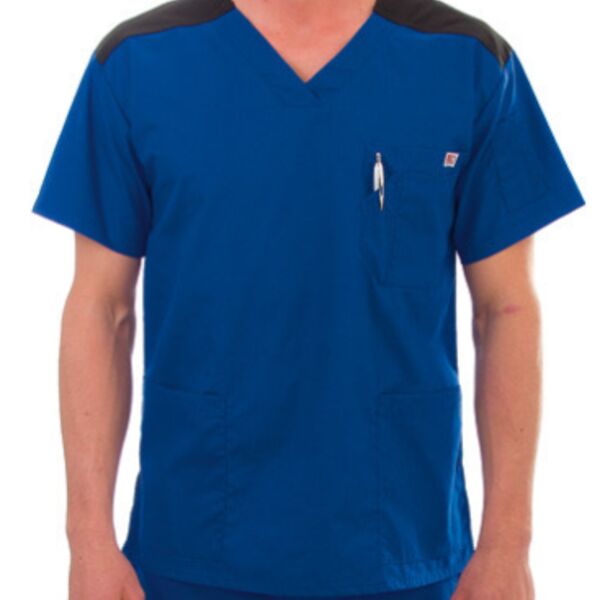 Pro Silky Soft Men's V-Neck Two Tone Scrub Thumbnail